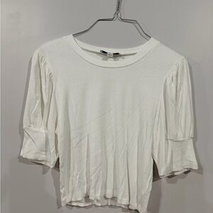 She + Sky Ivory Ribbed Crop Top